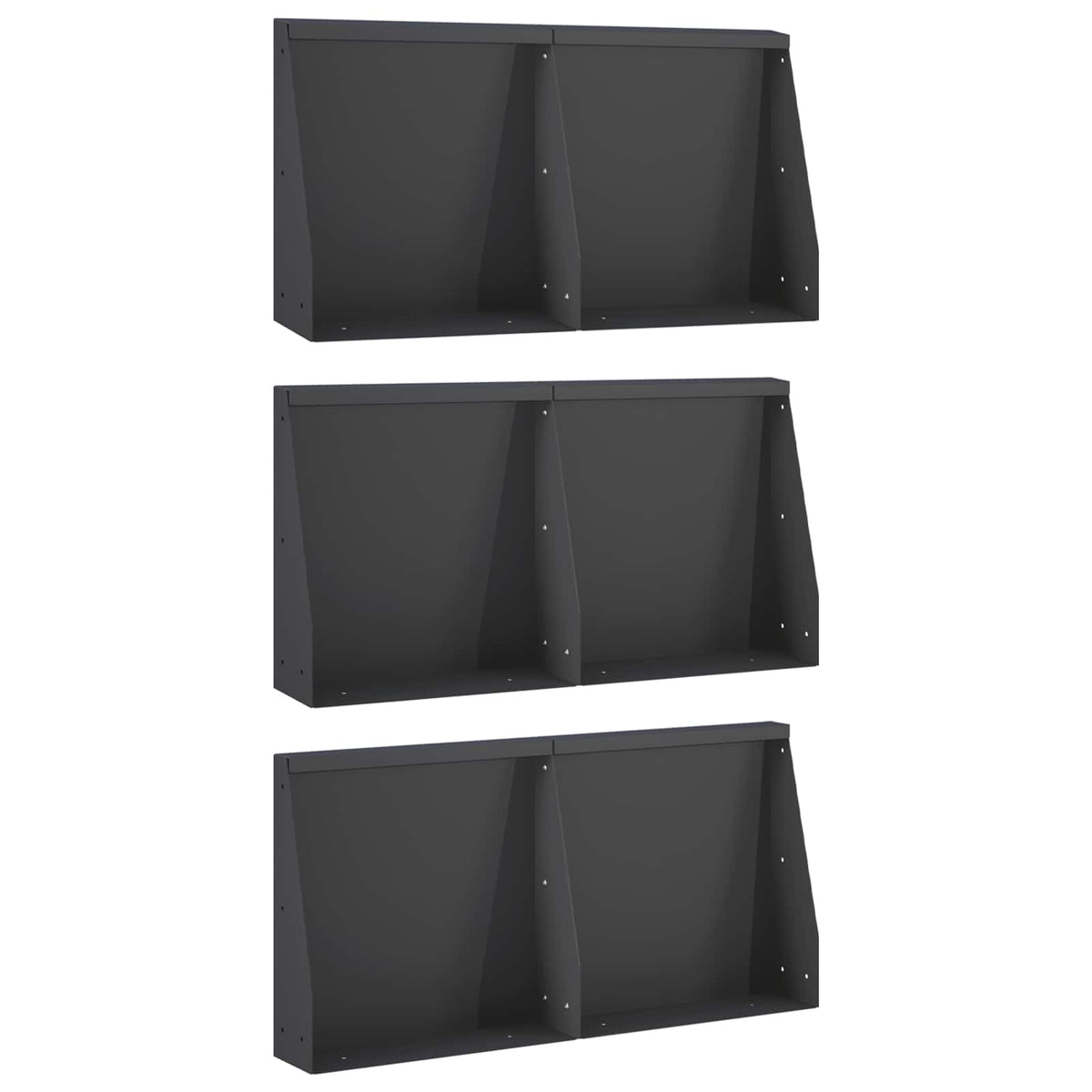 vidaXL Keerwand 6 st 40 x 12 x 40 cm Staal Zwart
