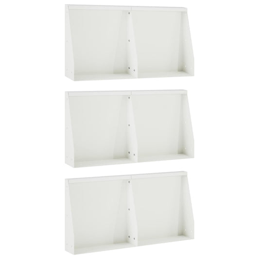 vidaXL Keerwand 6 st 40 x 12 x 40 cm Staal Wit