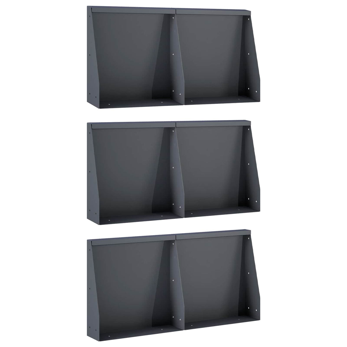 vidaXL Keerwand 6 st 40 x 12 x 40 cm Staal Antraciet