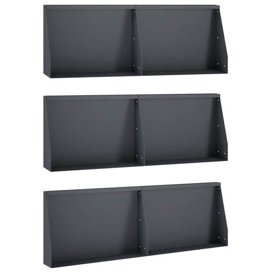 Keerwand 6 st 60 x 12 x 30 cm Staal Antraciet is nu te koop bij PeponiXL, paradijselijk wonen!