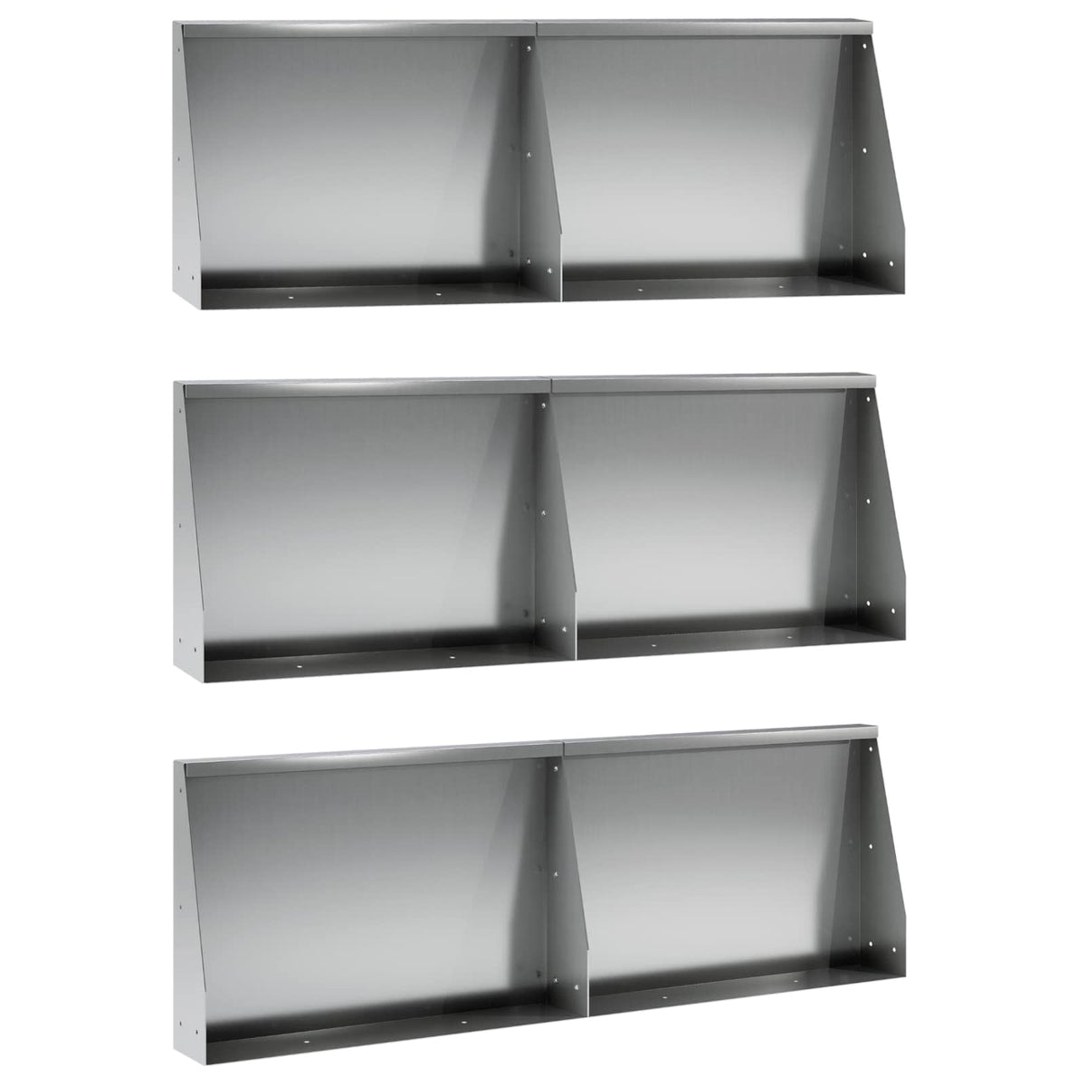 vidaXL Keerwand 6 st 60 x 12 x 30 cm Gegalvaniseerd staal zilver