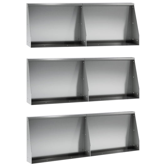 vidaXL Keerwand 6 st 60 x 12 x 30 cm Gegalvaniseerd staal zilver