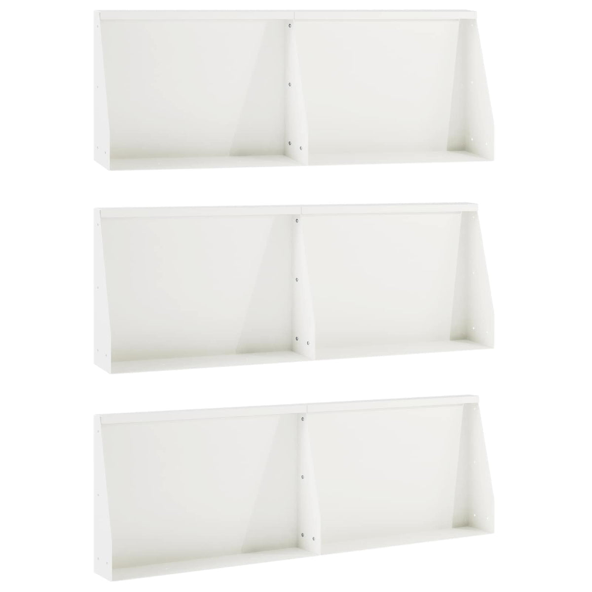 vidaXL Keerwand 6 st 60 x 12 x 40 cm Staal Wit