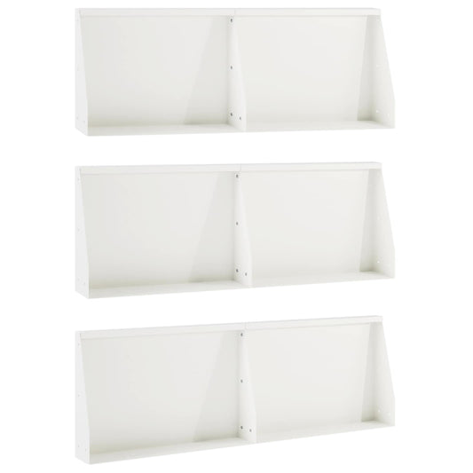 vidaXL Keerwand 6 st 60 x 12 x 50 cm Staal Wit