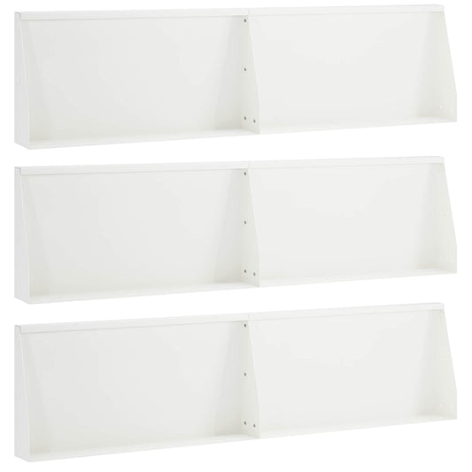 vidaXL Keerwand 6 st 80 x 12 x 30 cm Staal Wit