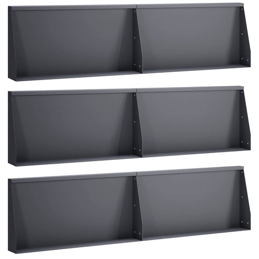 vidaXL Keerwand 6 st 80 x 12 x 30 cm Staal Antraciet