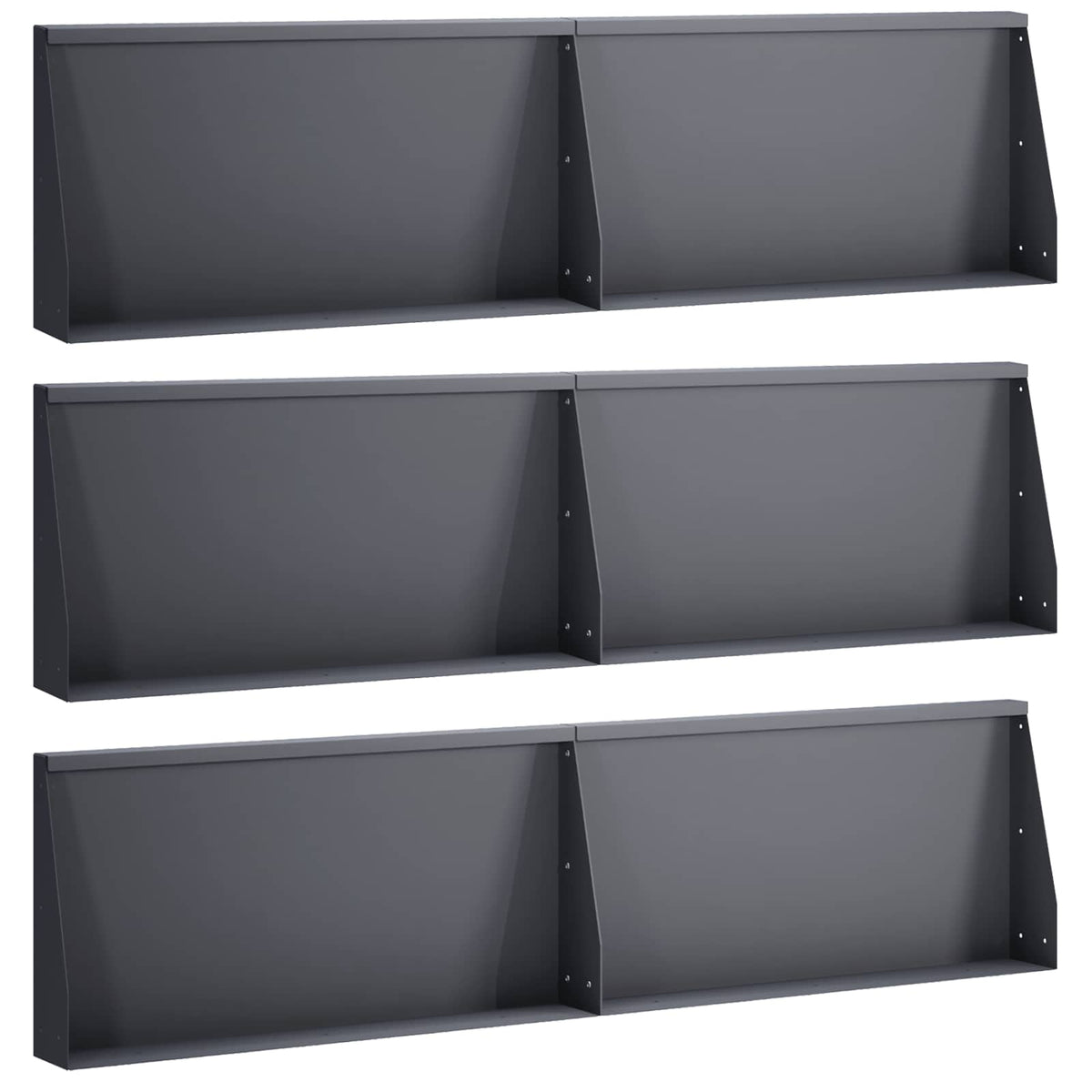 vidaXL Keerwand 6 st 80 x 12 x 40 cm Staal Antraciet