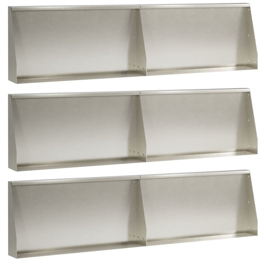 vidaXL Keerwand 6 st 80 x 12 x 40 cm Roestvrij staal zilver