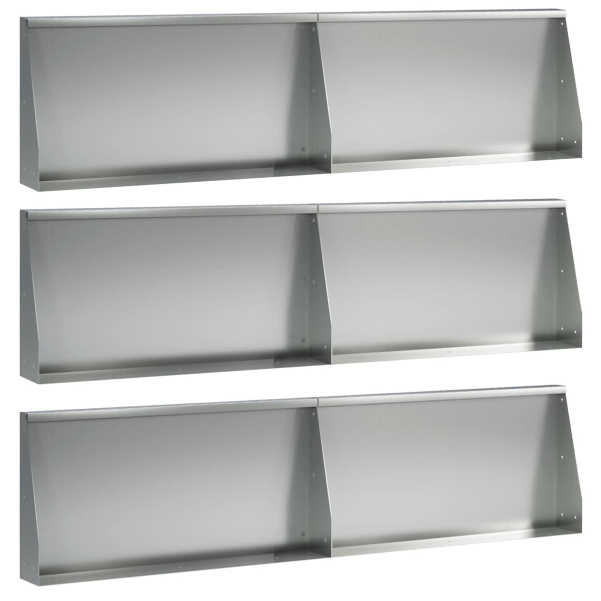vidaXL Keerwand 6 st 80 x 12 x 40 cm Gegalvaniseerd staal zilver
