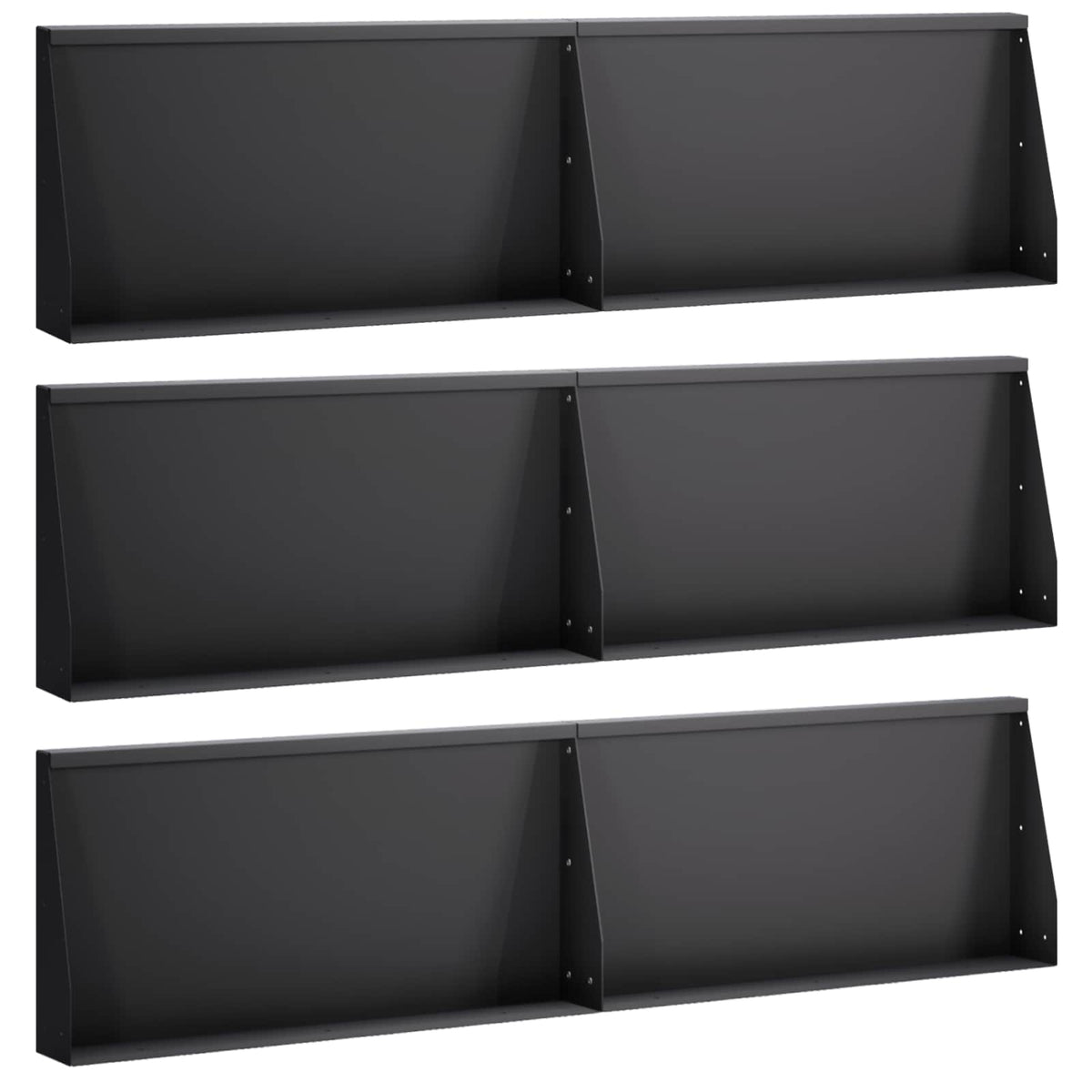 Keerwand 6 st 80 x 12 x 50 cm Staal Zwart is nu te koop bij PeponiXL, paradijselijk wonen!