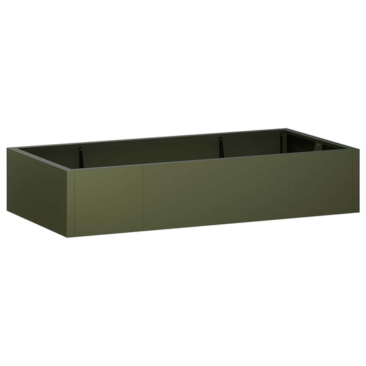 vidaXL Retentiewall 6 st 200 x 100 x 40 cm Staal Olijfgroen
