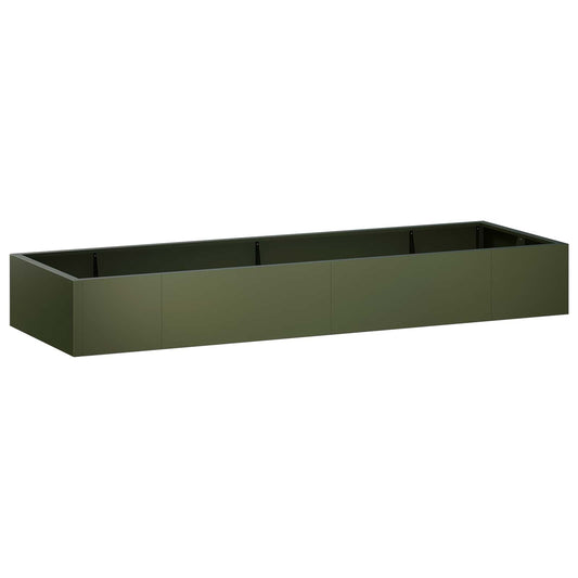 vidaXL Retentiewall 8 st 300 x 100 x 30 cm Staal Olijfgroen