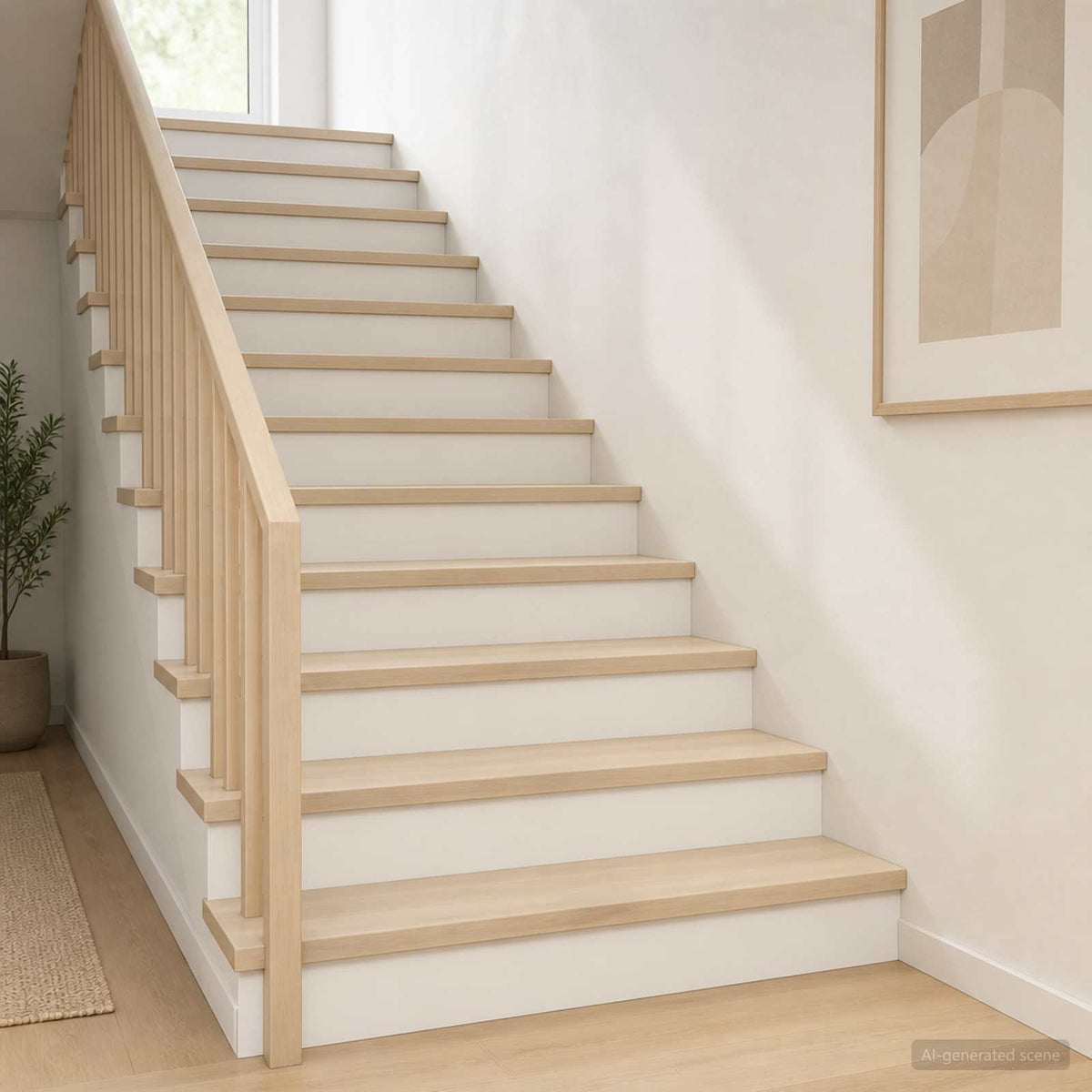 Trap Tread 2 st 120 x 30 x 2 cm Wit Massief Eikenhout is nu te koop bij PeponiXL, paradijselijk wonen!