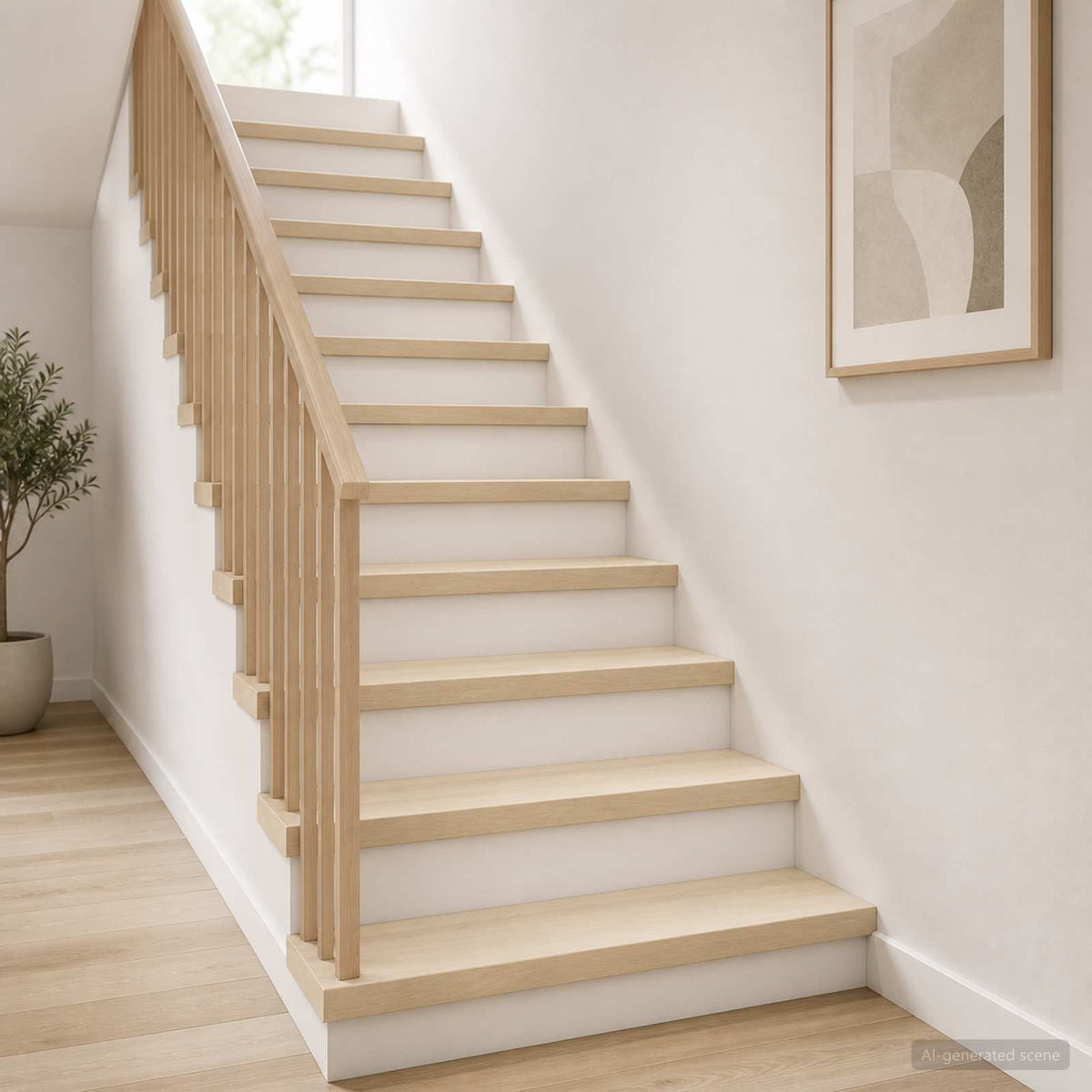 Trap Tread 4 st 110 x 25 x 2 cm Wit Massief Eikenhout is nu te koop bij PeponiXL, paradijselijk wonen!