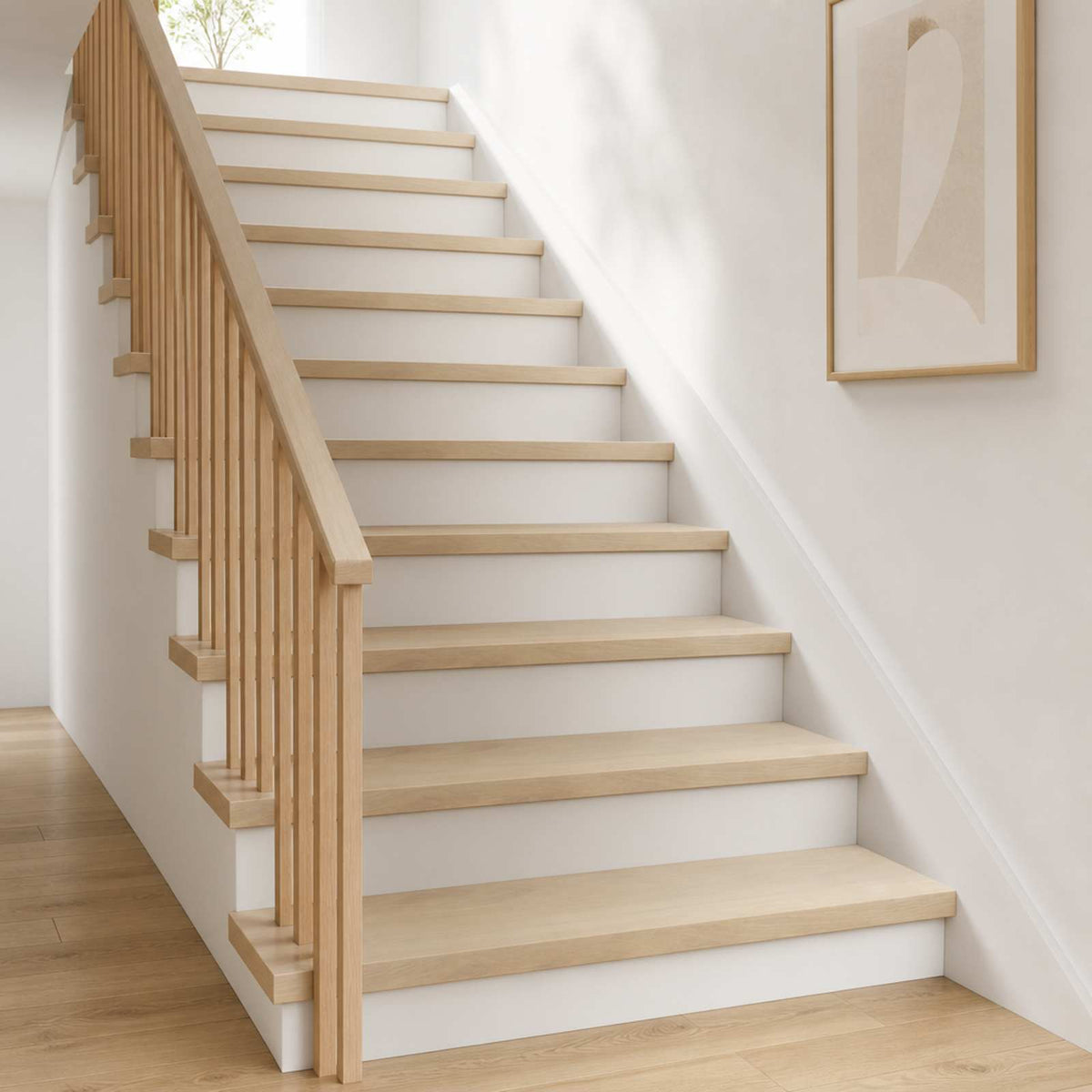 Trap Tread 8 st 80 x 30 x 2 cm Wit Massief Eikenhout is nu te koop bij PeponiXL, paradijselijk wonen!