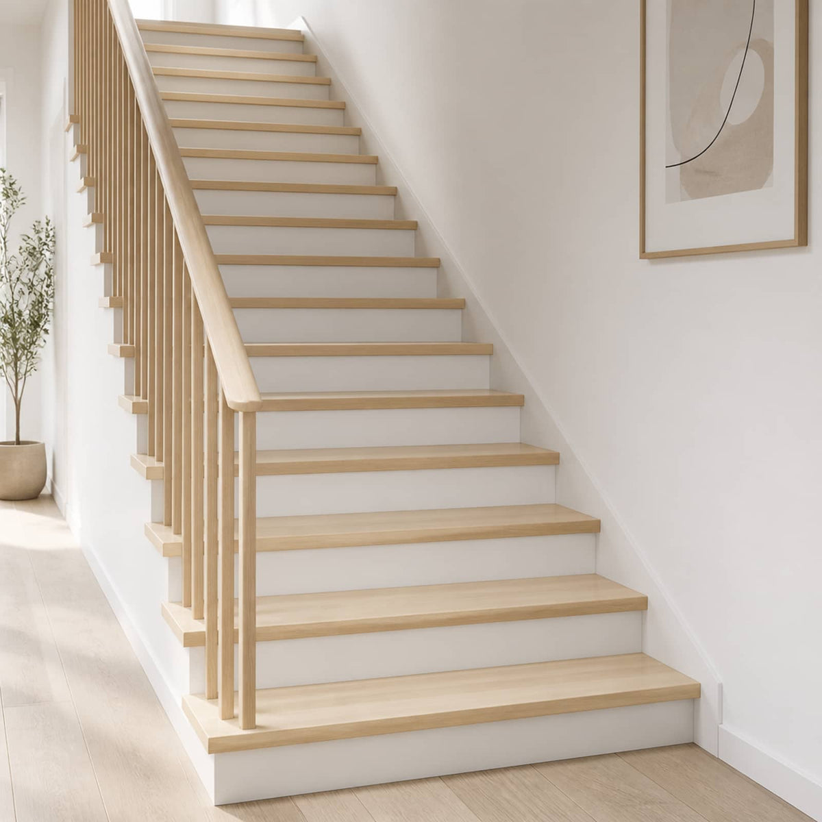 Trap Tread 12 st 70 x 30 x 2 cm Wit Massief Eikenhout is nu te koop bij PeponiXL, paradijselijk wonen!