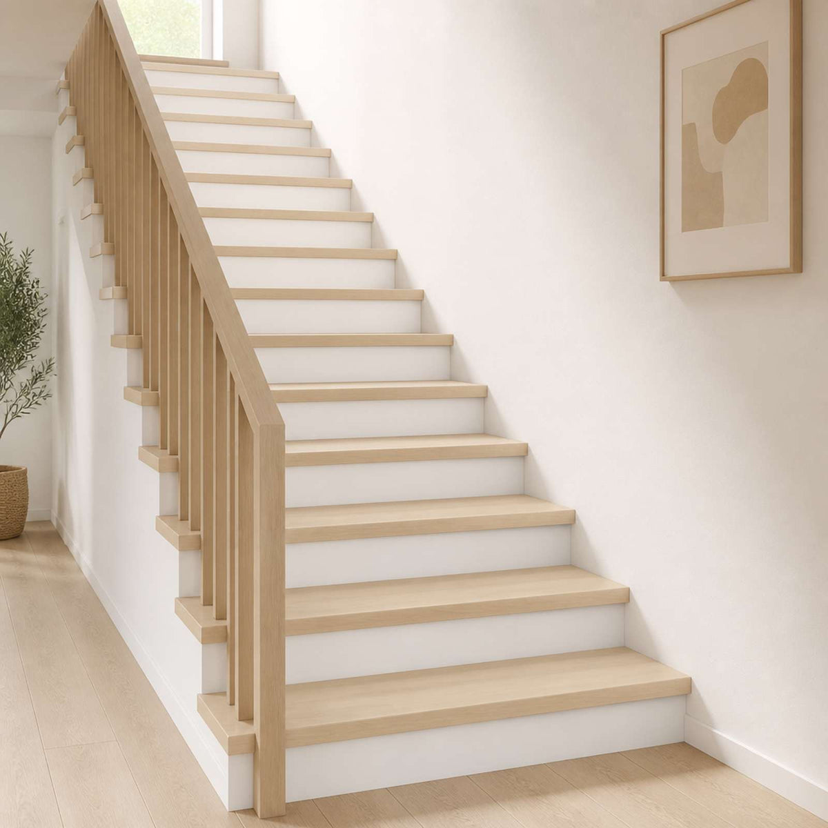 Trap Tread 12 st 120 x 30 x 2 cm Wit Massief Eikenhout is nu te koop bij PeponiXL, paradijselijk wonen!