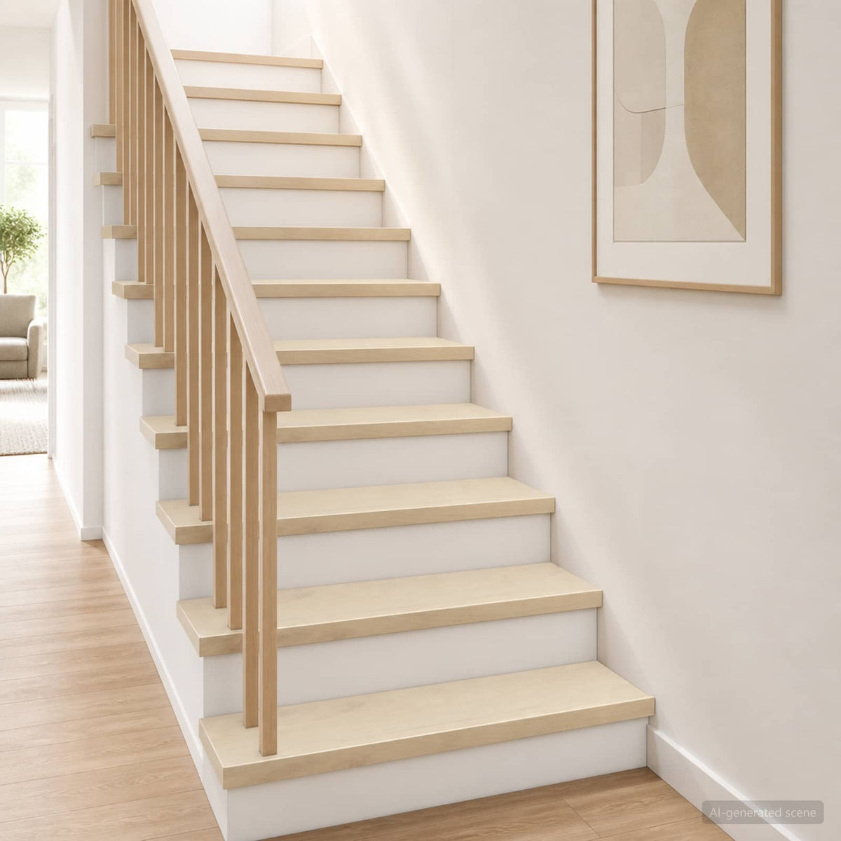 Trap Tread 16 st 120 x 25 x 2 cm Wit Massief Eikenhout is nu te koop bij PeponiXL, paradijselijk wonen!