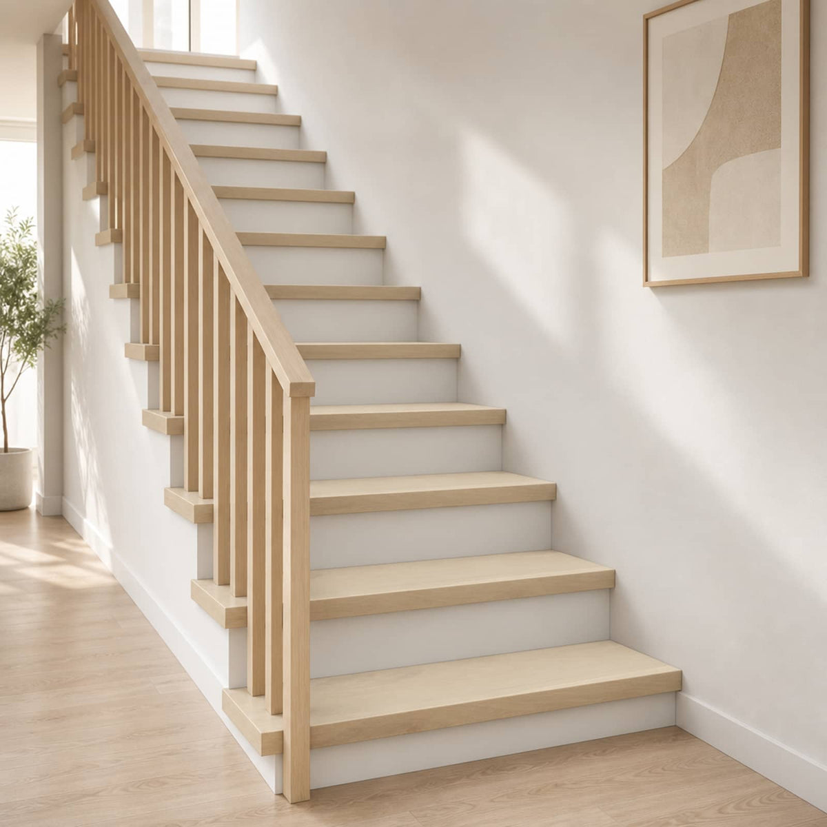 Trap Tread 20 st 120 x 25 x 2 cm Wit Massief Eikenhout is nu te koop bij PeponiXL, paradijselijk wonen!