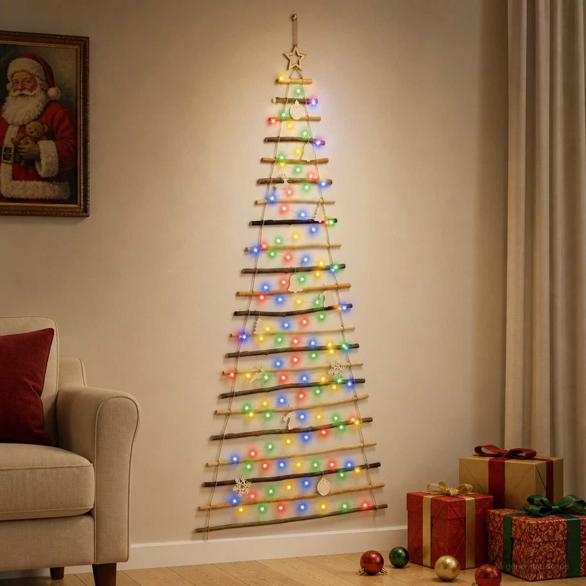 Hangende Kerstboom 210 cm 130 LED's Meerkleurig is nu te koop bij PeponiXL, paradijselijk wonen!