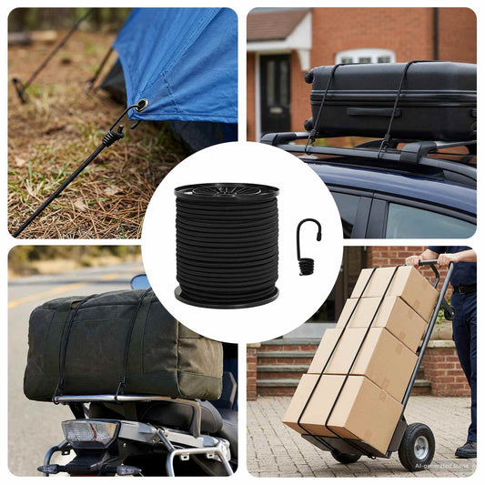 Bungee Koorden met Haken 4 mm Zwart PP en rubber is nu te koop bij PeponiXL, paradijselijk wonen!