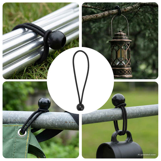 Bungee Koorden met Ballen 100 st Zwart 4 mm x 22 cm is nu te koop bij PeponiXL, paradijselijk wonen!