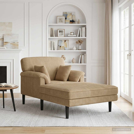 Chaise longue Taupe Katoenen stof is nu te koop bij PeponiXL, paradijselijk wonen!