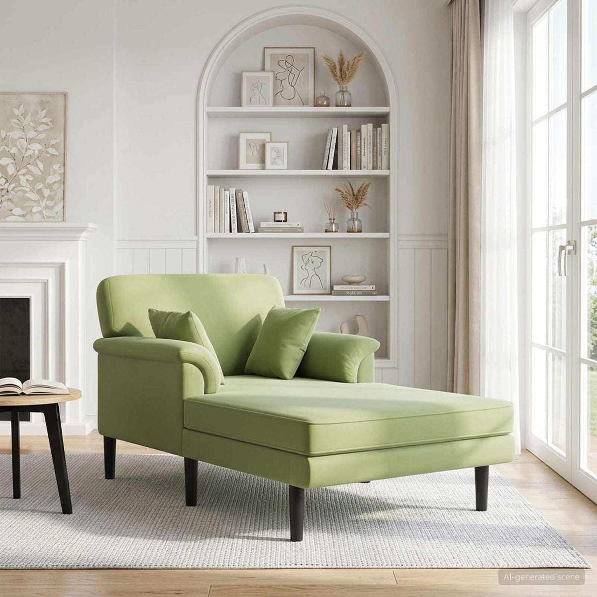 Chaise longue Lichtgroen fluweel is nu te koop bij PeponiXL, paradijselijk wonen!