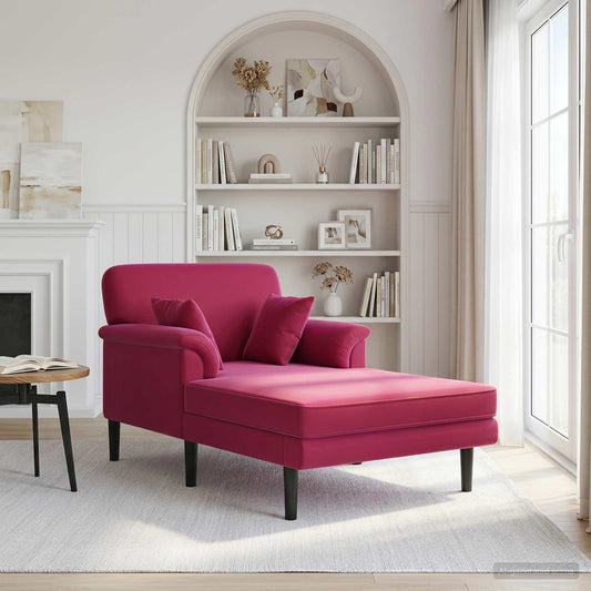 Chaise longue Wijnrood fluweel is nu te koop bij PeponiXL, paradijselijk wonen!