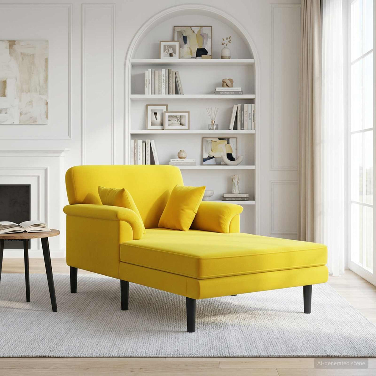 Chaise longue Geel fluweel is nu te koop bij PeponiXL, paradijselijk wonen!