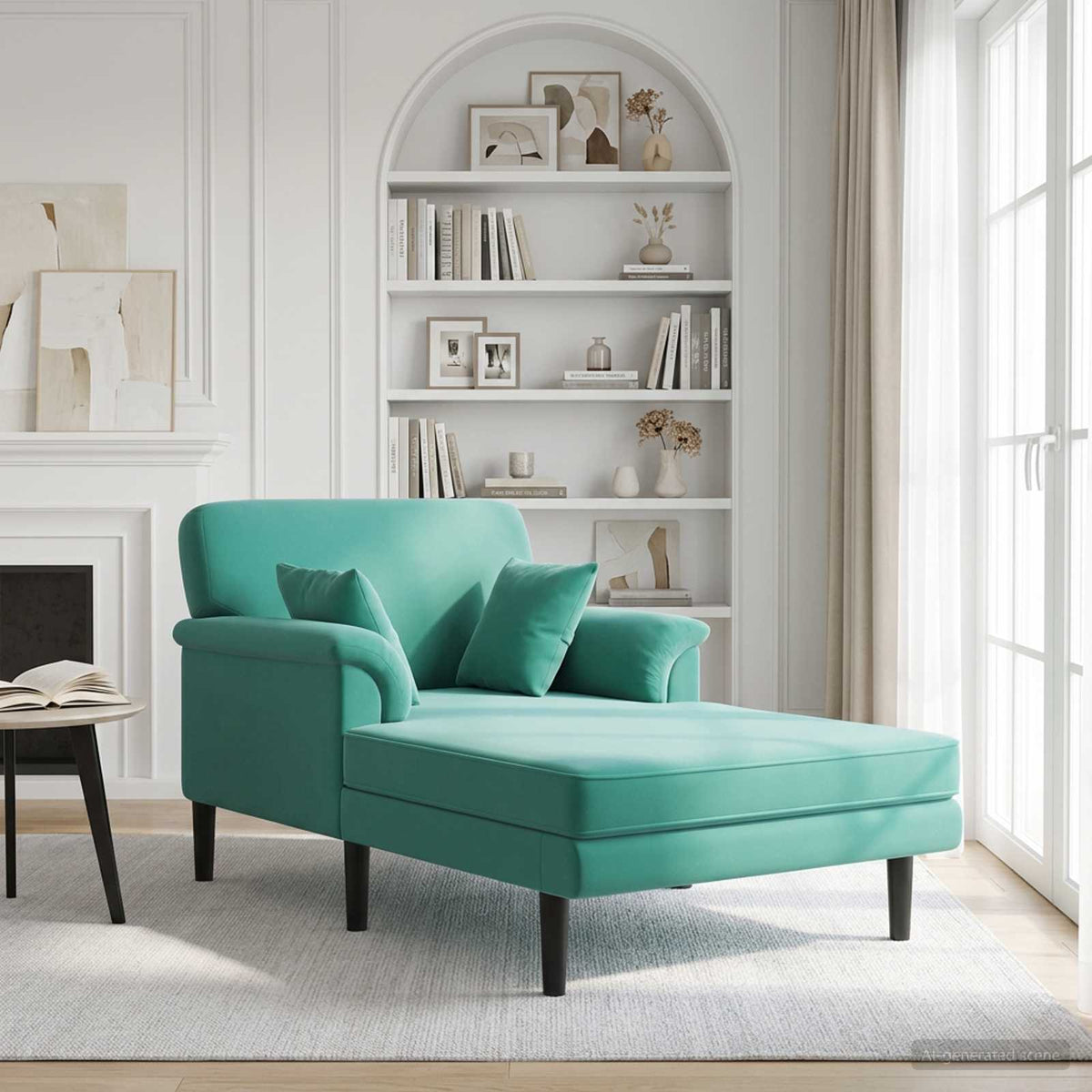 Chaise longue Turquoise fluweel is nu te koop bij PeponiXL, paradijselijk wonen!