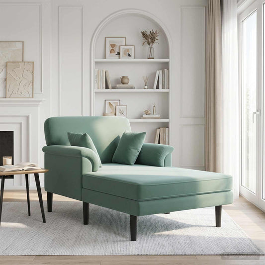 Chaise longue Zeegroen fluweel is nu te koop bij PeponiXL, paradijselijk wonen!