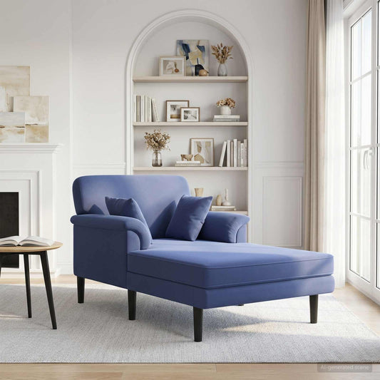 Chaise longue Politieblauw fluweel is nu te koop bij PeponiXL, paradijselijk wonen!