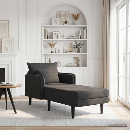 Grote chaise longue Donkergrijs Bouclé is nu te koop bij PeponiXL, paradijselijk wonen!