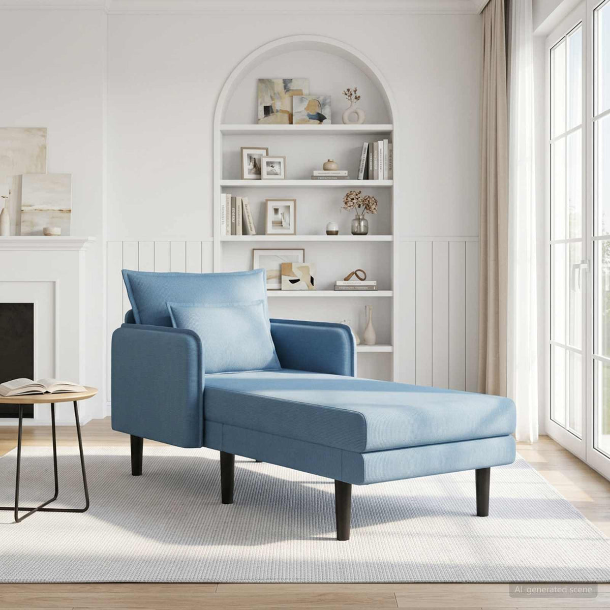 Grote chaise longue Blauw Katoenen stof is nu te koop bij PeponiXL, paradijselijk wonen!