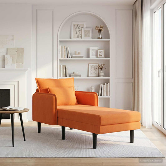 Grote chaise longue Oranje Katoenen stof is nu te koop bij PeponiXL, paradijselijk wonen!