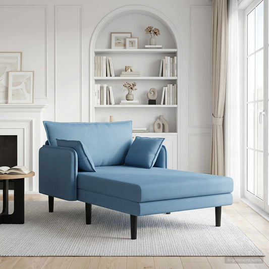 Grote chaise longue Blauw Katoenen stof is nu te koop bij PeponiXL, paradijselijk wonen!