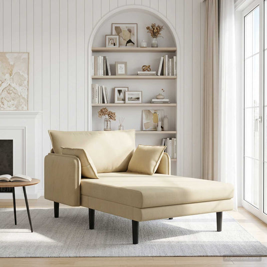 Grote chaise longue Grijs groen Katoenen stof is nu te koop bij PeponiXL, paradijselijk wonen!