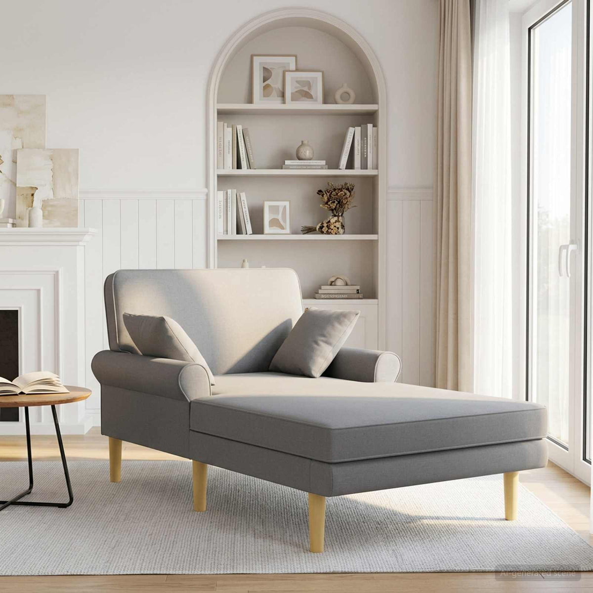Chaise longue Lichtgrijs Stof is nu te koop bij PeponiXL, paradijselijk wonen!