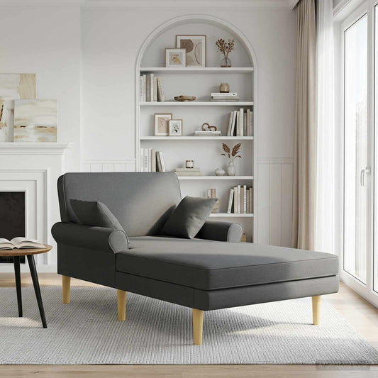 Chaise longue Donkergrijs Stof is nu te koop bij PeponiXL, paradijselijk wonen!