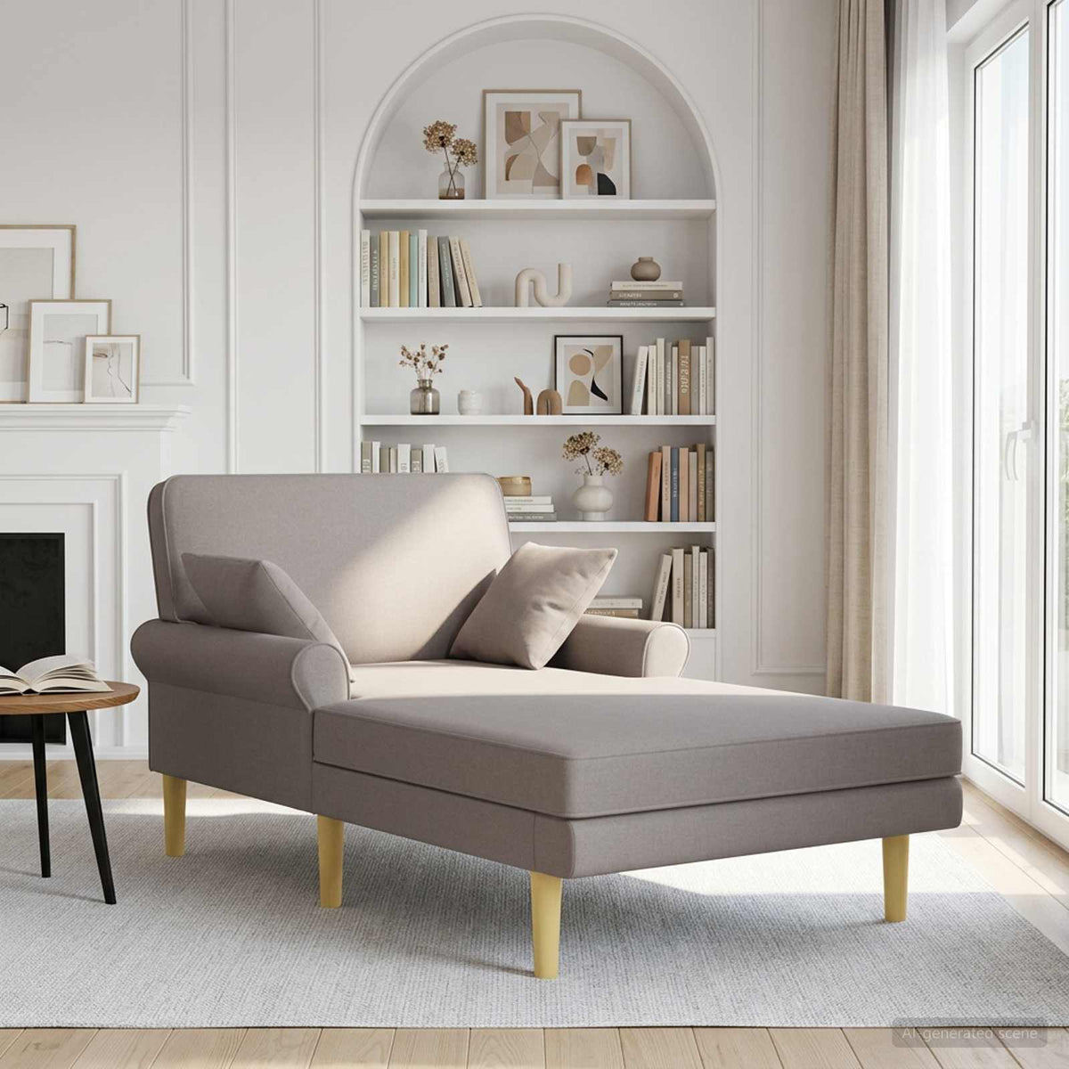 Chaise longue Taupe Stof is nu te koop bij PeponiXL, paradijselijk wonen!