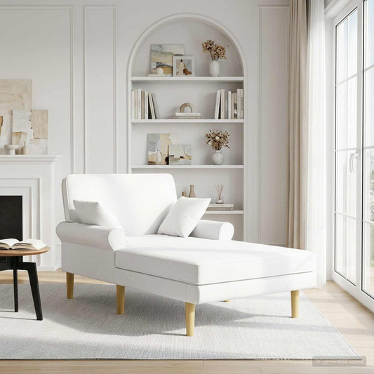 Chaise longue Wit Stof is nu te koop bij PeponiXL, paradijselijk wonen!