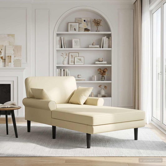 Chaise longue Crèmekleurig Kunstleer is nu te koop bij PeponiXL, paradijselijk wonen!