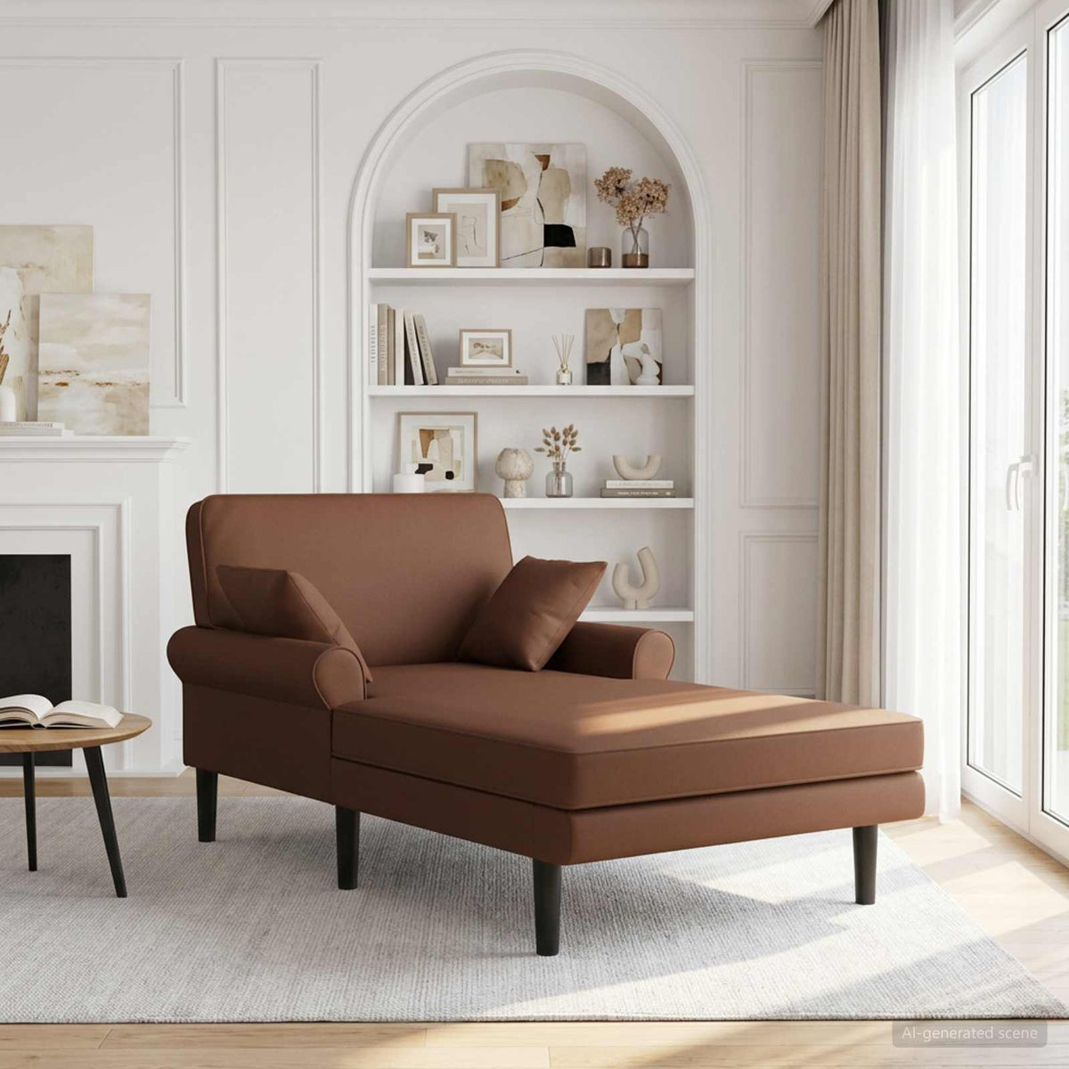 Chaise longue Bruin Kunstleer is nu te koop bij PeponiXL, paradijselijk wonen!