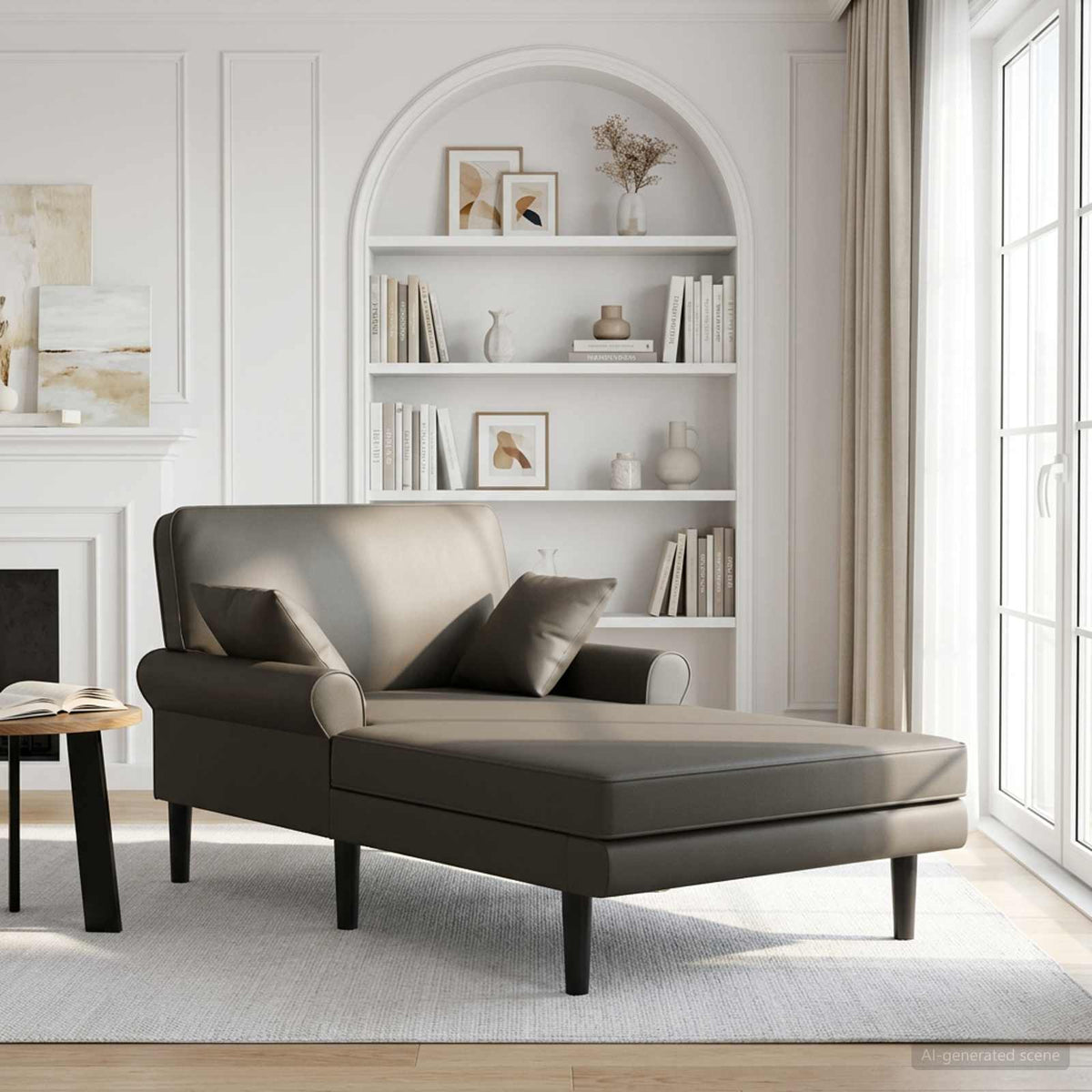 Chaise longue Grijs Kunstleer is nu te koop bij PeponiXL, paradijselijk wonen!