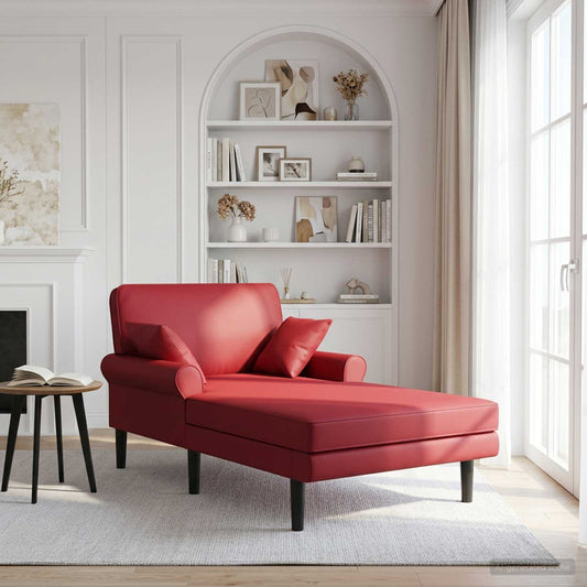 Chaise longue Wijnrood Kunstleer is nu te koop bij PeponiXL, paradijselijk wonen!