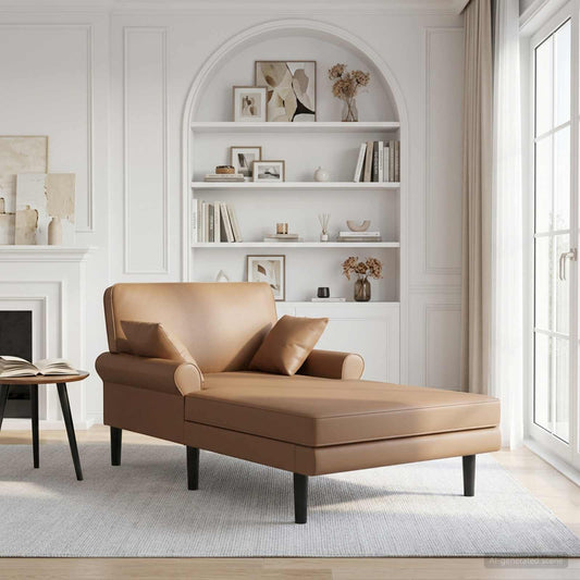 Chaise longue Cappuccino Kunstleer is nu te koop bij PeponiXL, paradijselijk wonen!