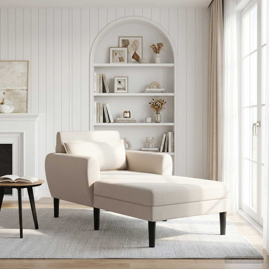 Chaise longue Havermout Grof geweven fluweel is nu te koop bij PeponiXL, paradijselijk wonen!