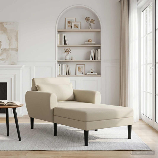 Chaise longue Zand Grof geweven fluweel is nu te koop bij PeponiXL, paradijselijk wonen!