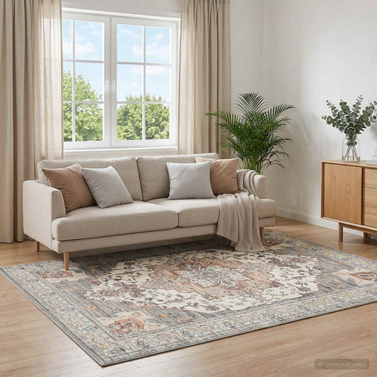 Vloerkleed ORIZ Bruin 200 x 280 cm 100% polyester is nu te koop bij PeponiXL, paradijselijk wonen!